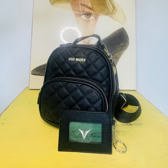 Steve Madden Handbags - Steve Madden Black Mini Backpack + Cardholder